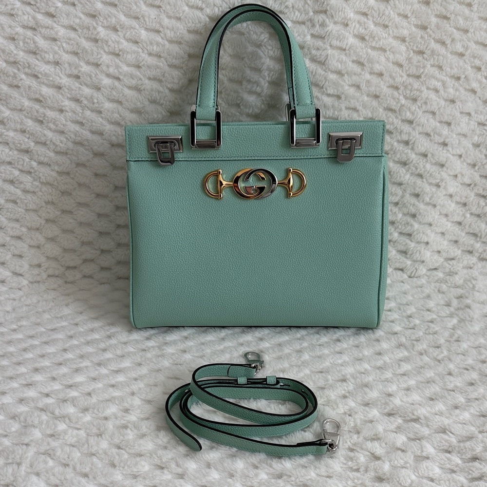 Gucci Grainy Leather Zumi Tote Bag-569712-Authentic-NWT - Picture 2 of 16